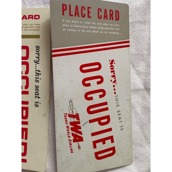 Vintage TWA Place Cards Occupied Airline Memorabilia - Picture 4 of 10